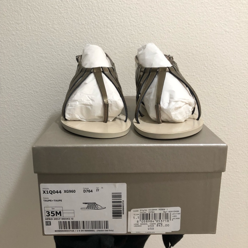 Armani metallic leather thing sandals size 35 1/2